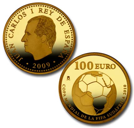 西班牙发行2010年南非世界杯纪念金币_发行公