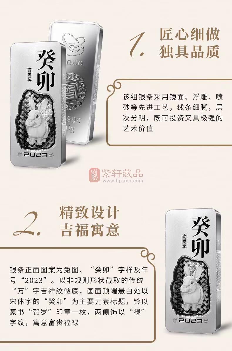 【中国金币】2023年兔年贺岁银条