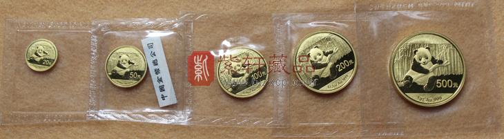 2014熊猫金币5枚套装